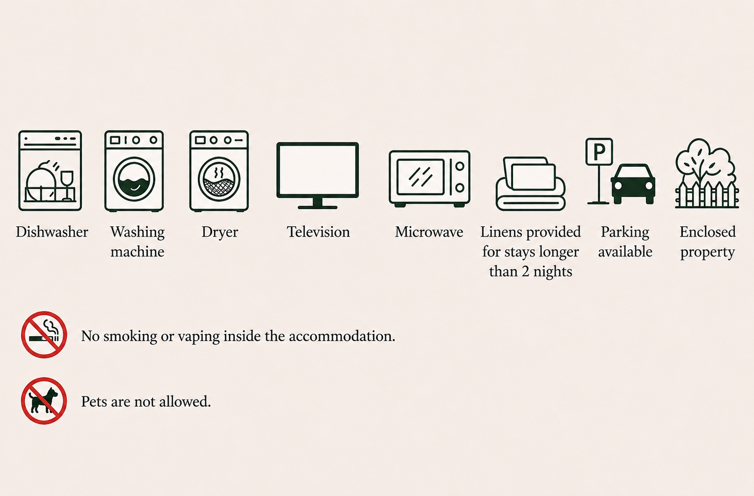 Services disponibles dans le gîte